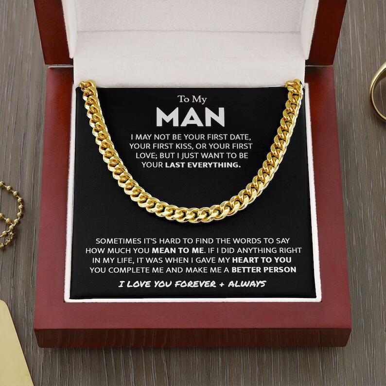 To My Man Cuban Chain Necklace Box