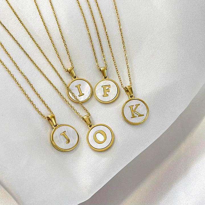 Initial Letter Oval Necklace