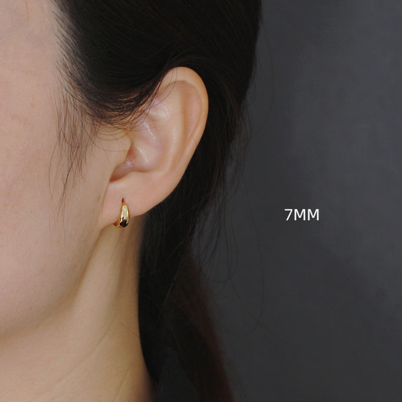 Small Wide Hoop Earring - 925 Sterling Silver
