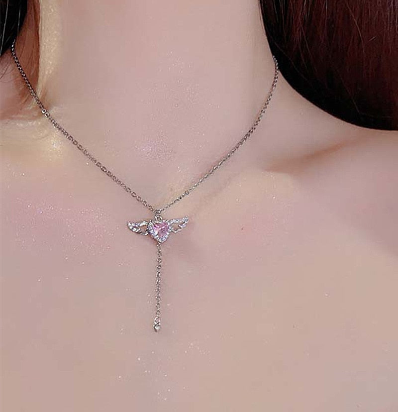 Heart & Angel Wings Pendant