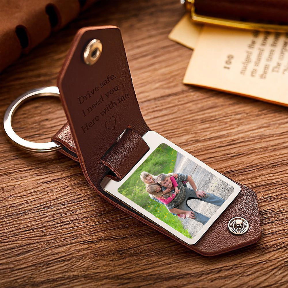 Personalized Leather Keychain - Father's Day