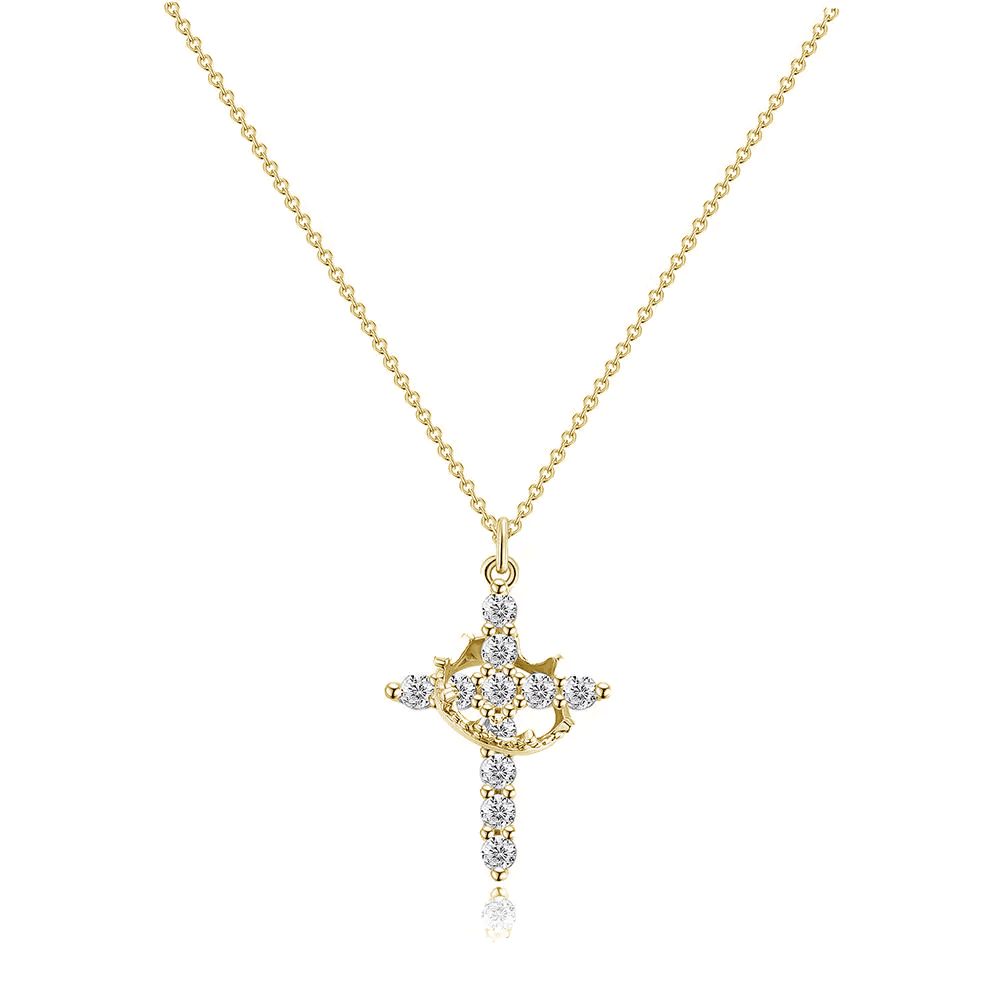 Noble Cross Crown Necklace