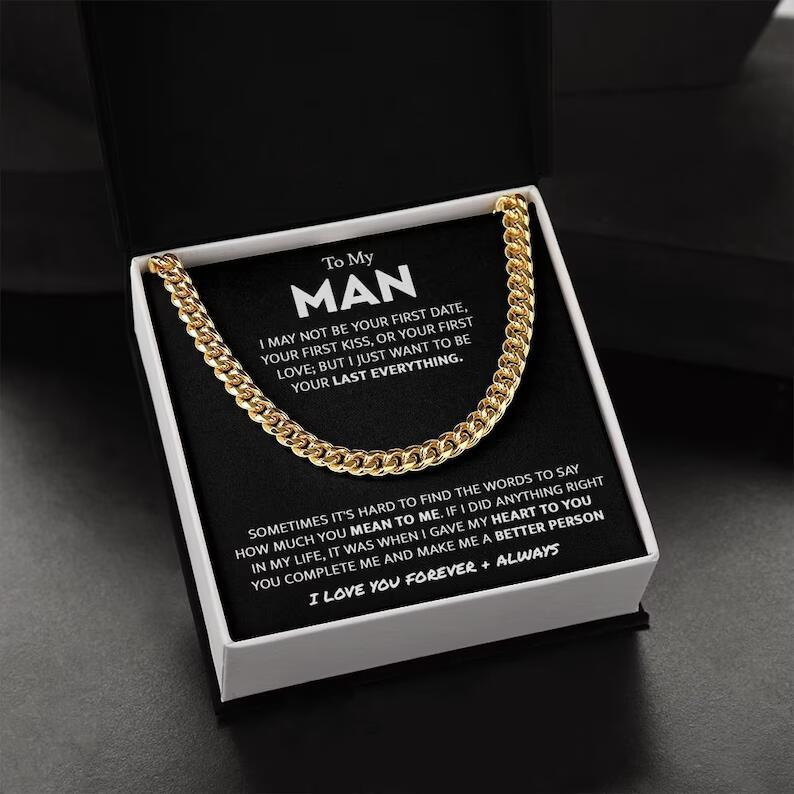 To My Man Cuban Chain Necklace Box
