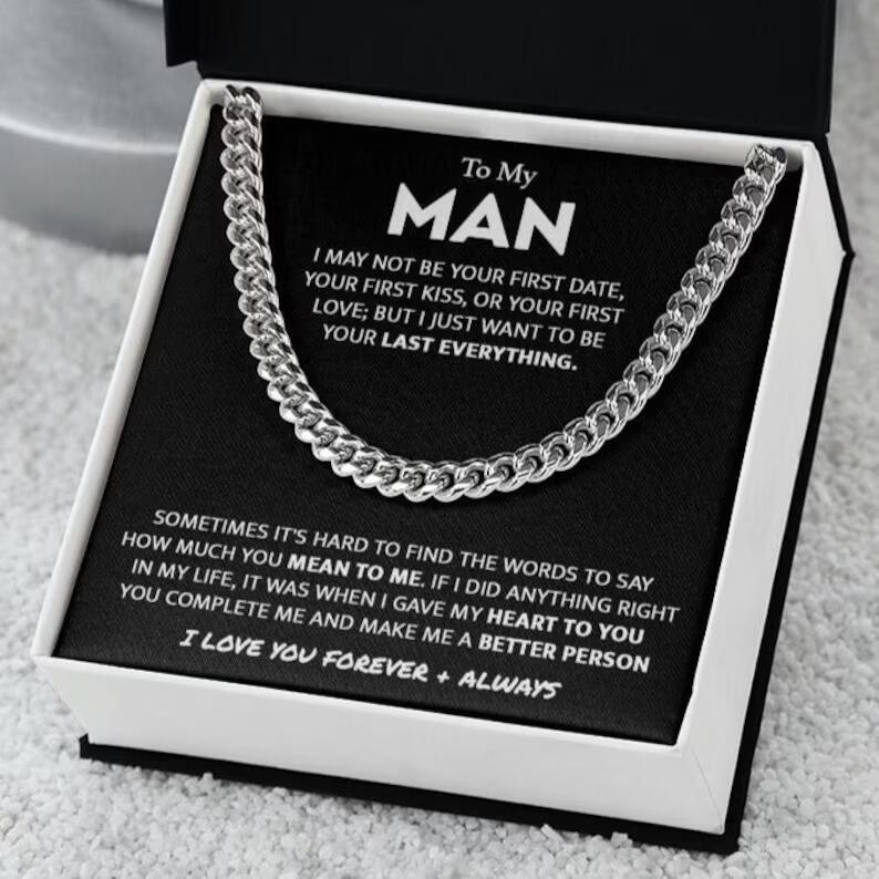To My Man Cuban Chain Necklace Box