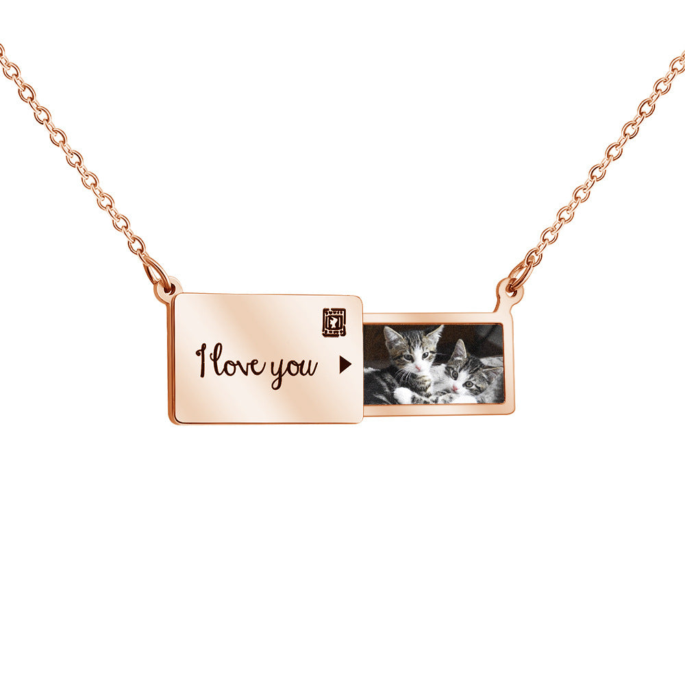 Personalised Photo Envelope Necklace