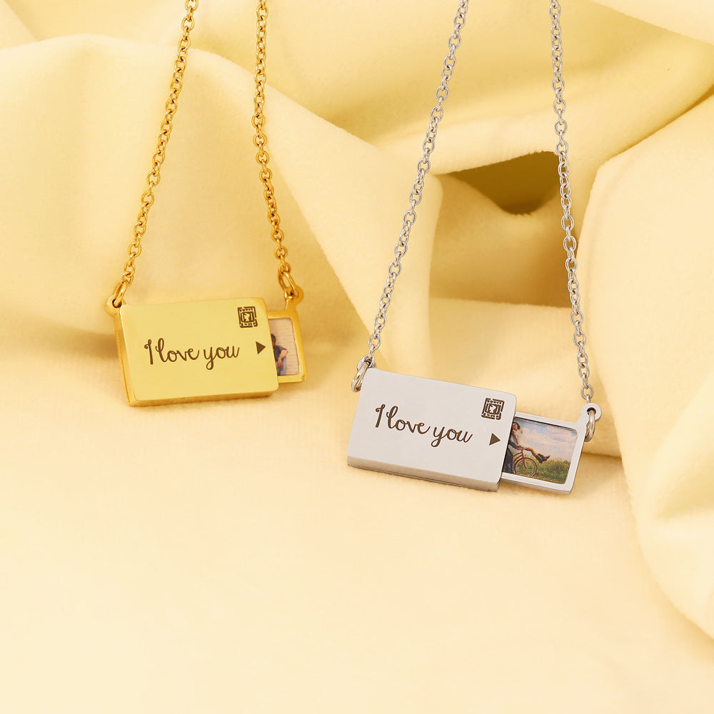 Personalised Photo Envelope Necklace
