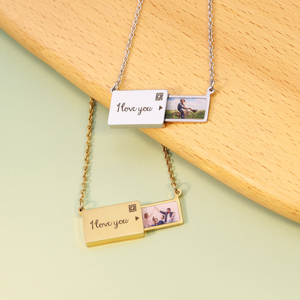 Personalised Photo Envelope Necklace