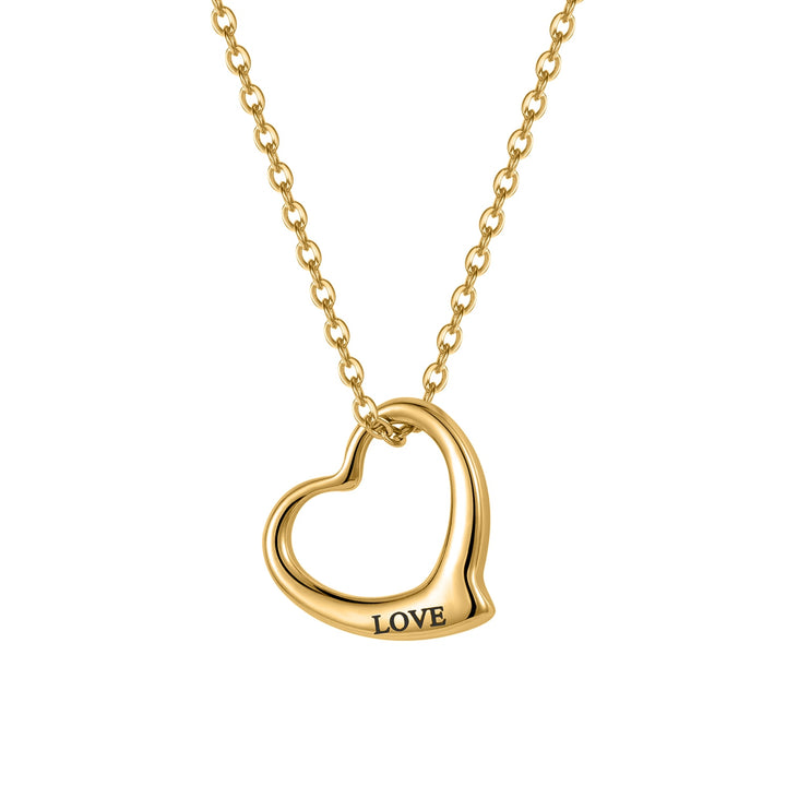 Engraved "Love" Heart Necklace With Eternal Rose Box