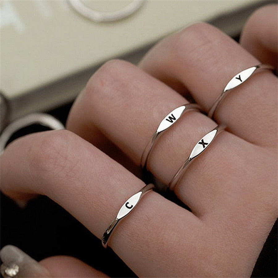 Signet Initial Ring - Adjustable