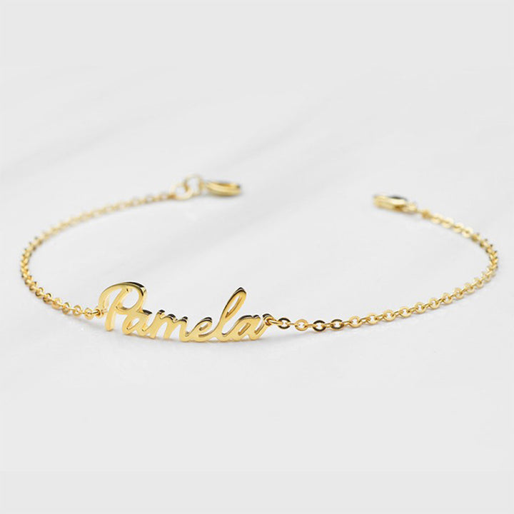 Personalized name bracelet with packaging box