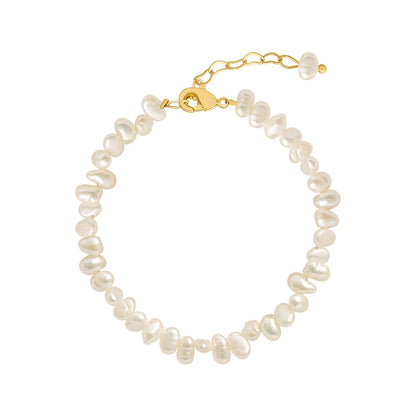 Freshwater pearl bracelet gold plating