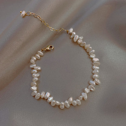 Freshwater pearl bracelet gold plating