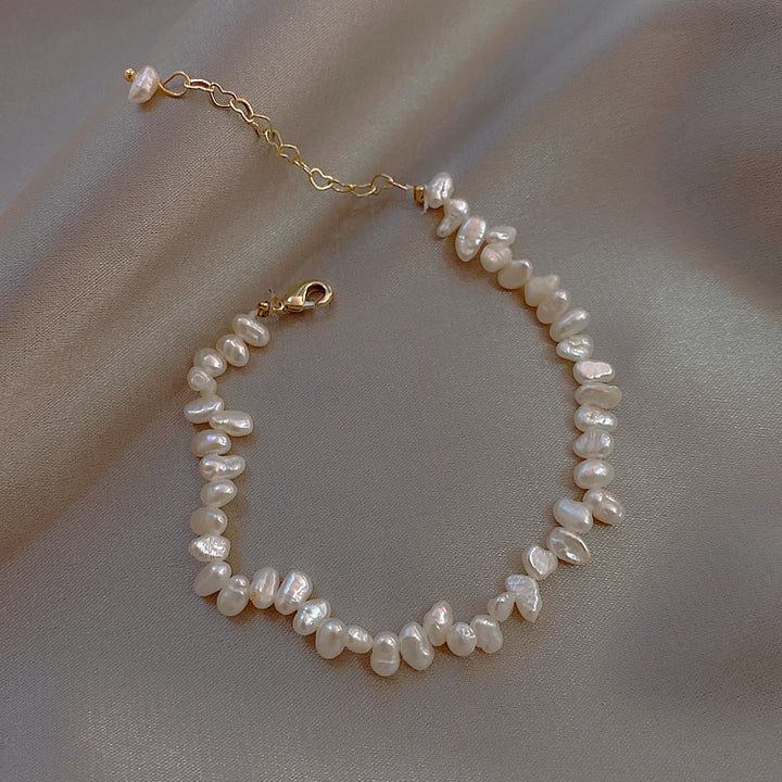 Freshwater pearl bracelet gold plating