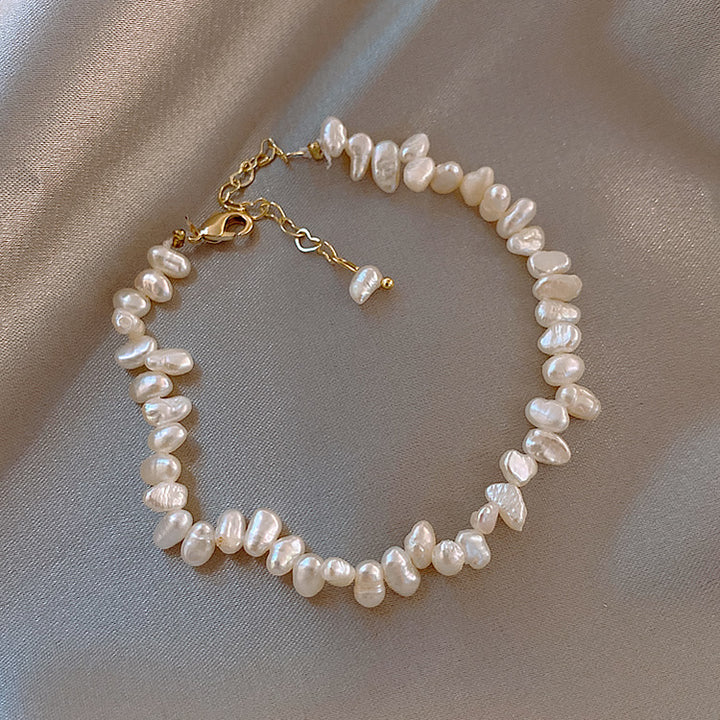 Freshwater pearl bracelet gold plating