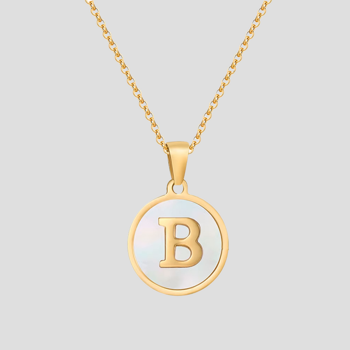 Initial Letter Oval Necklace