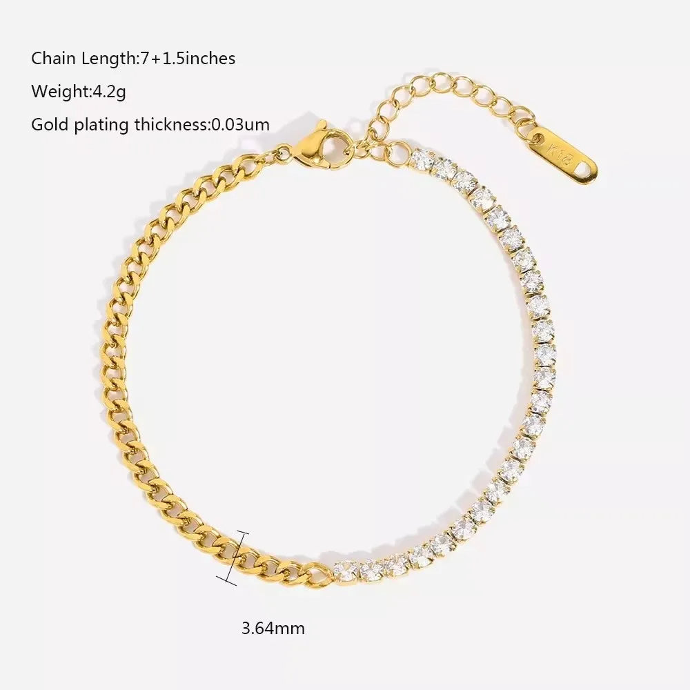 Cuban Tennis Chain Mix Bracelet