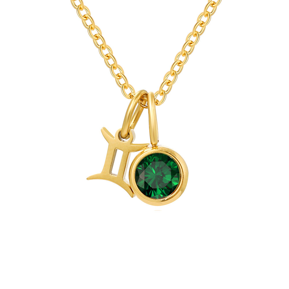 Zodiac Sign & Birthstone Necklace