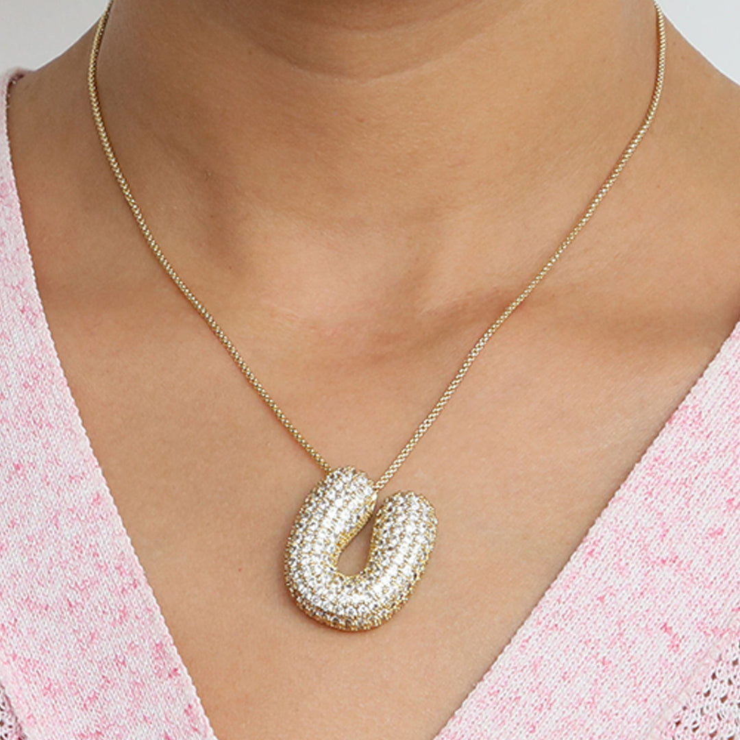 Bubble Initial Letter Necklace