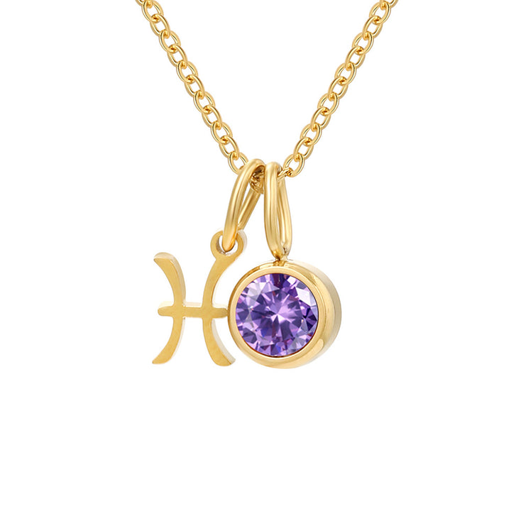 Zodiac Sign & Birthstone Necklace