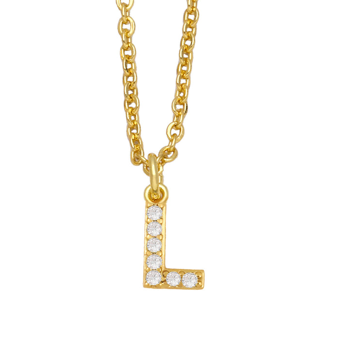 Initial Letter with Zircon Necklace