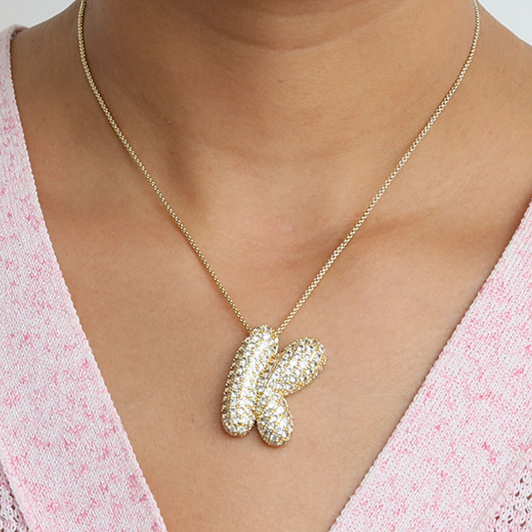 Bubble Initial Letter Necklace