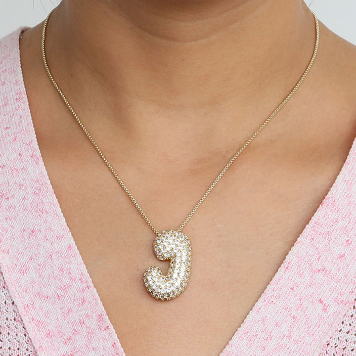 Bubble Initial Letter Necklace