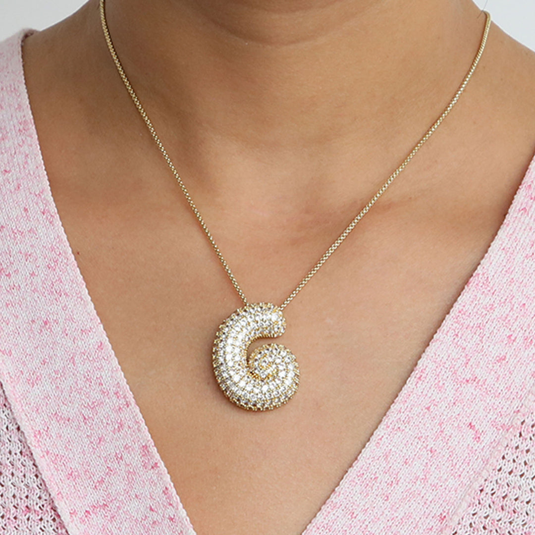 Bubble Initial Letter Necklace