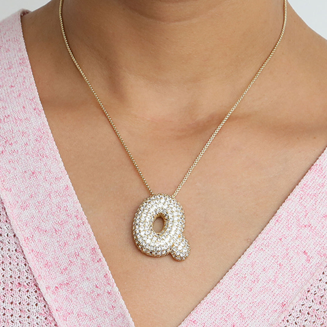 Bubble Initial Letter Necklace