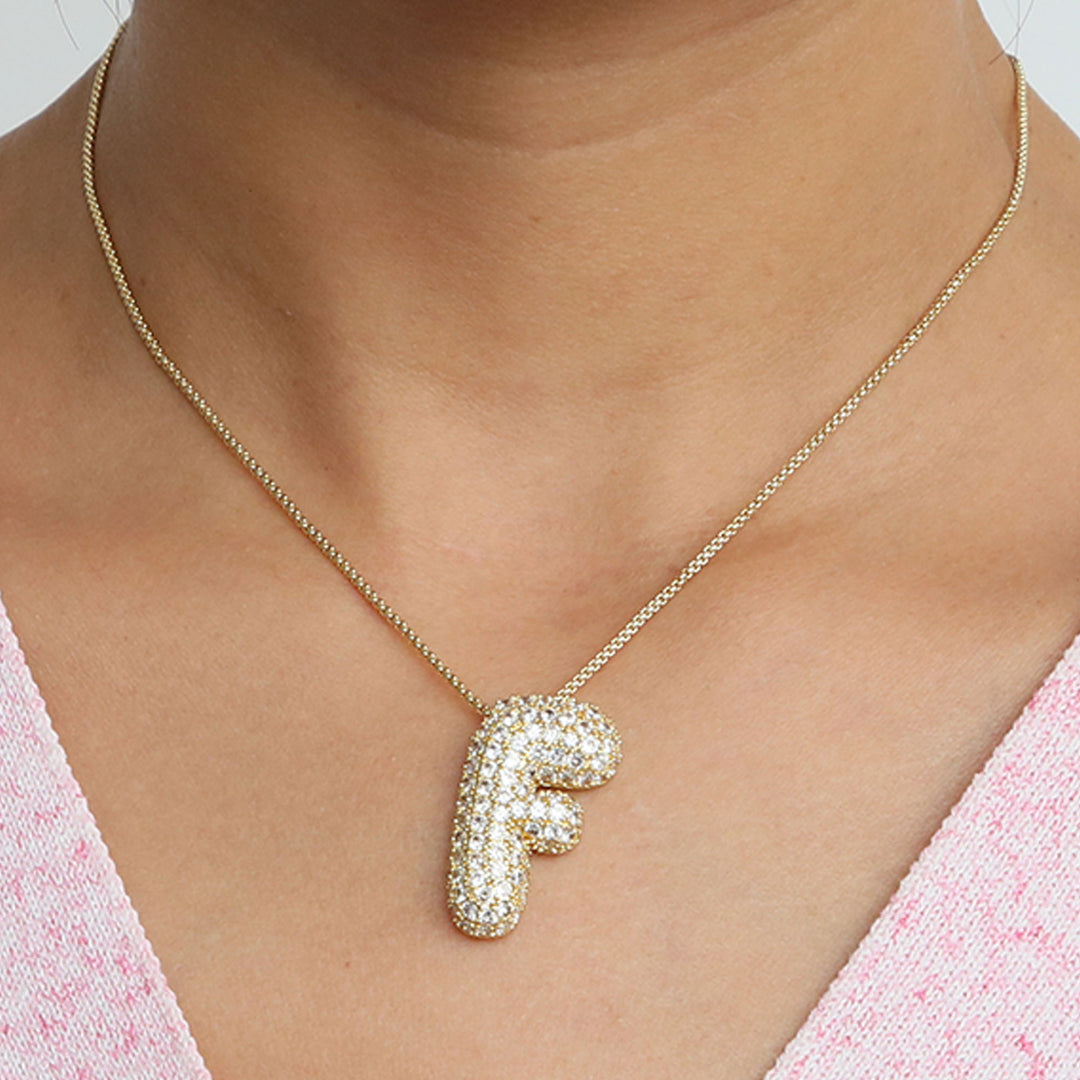 Bubble Initial Letter Necklace