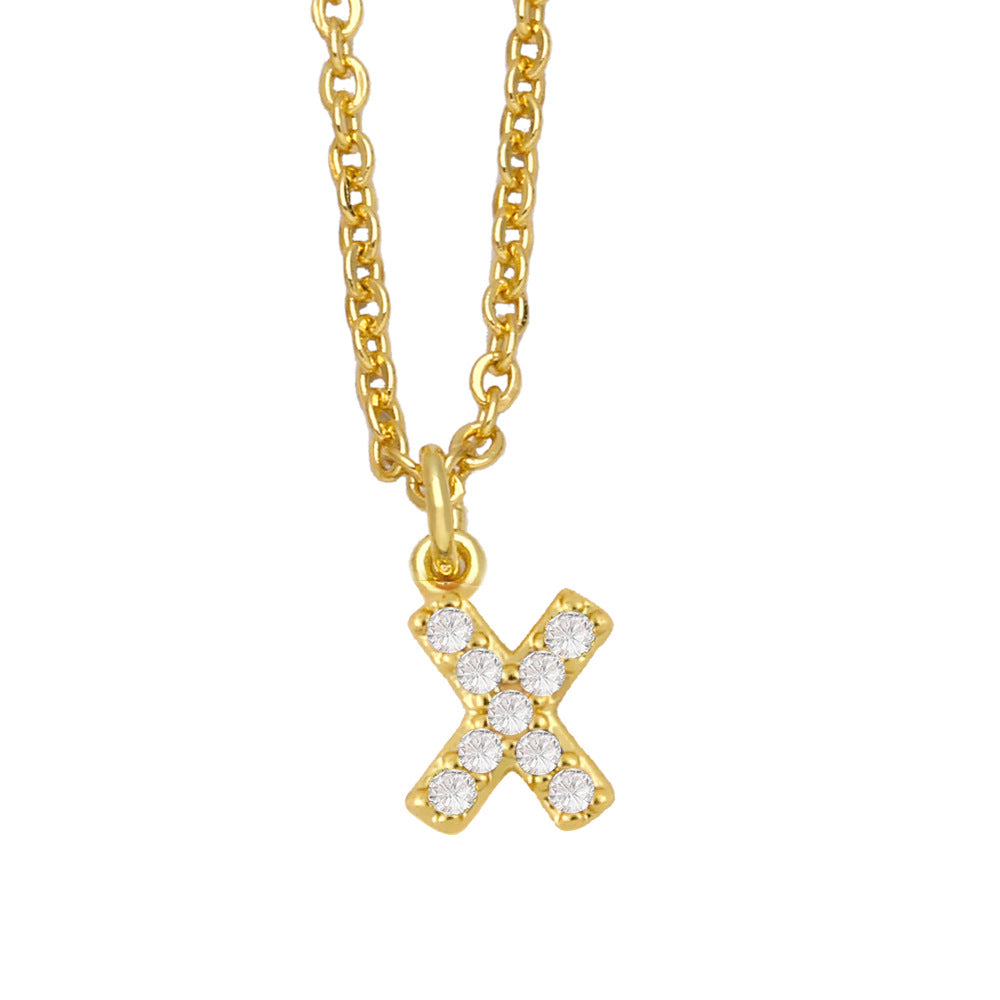 Initial Letter with Zircon Necklace