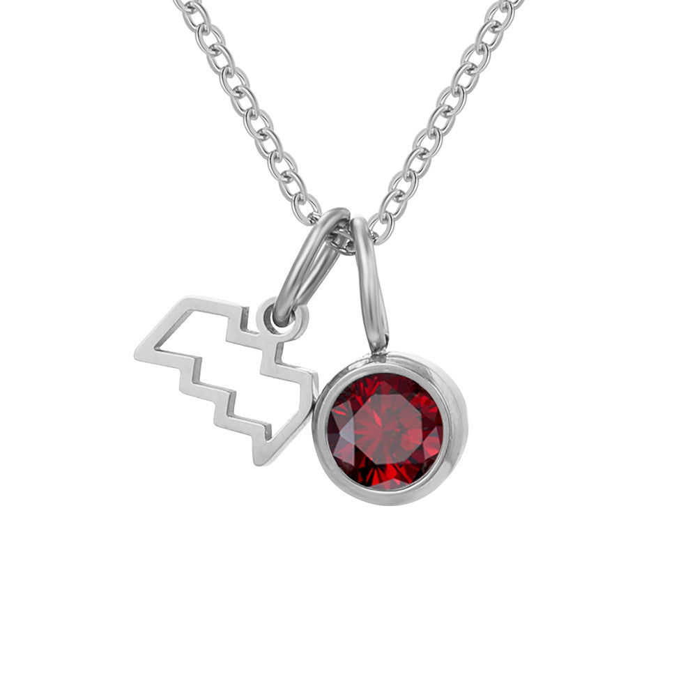 Zodiac Sign & Birthstone Necklace