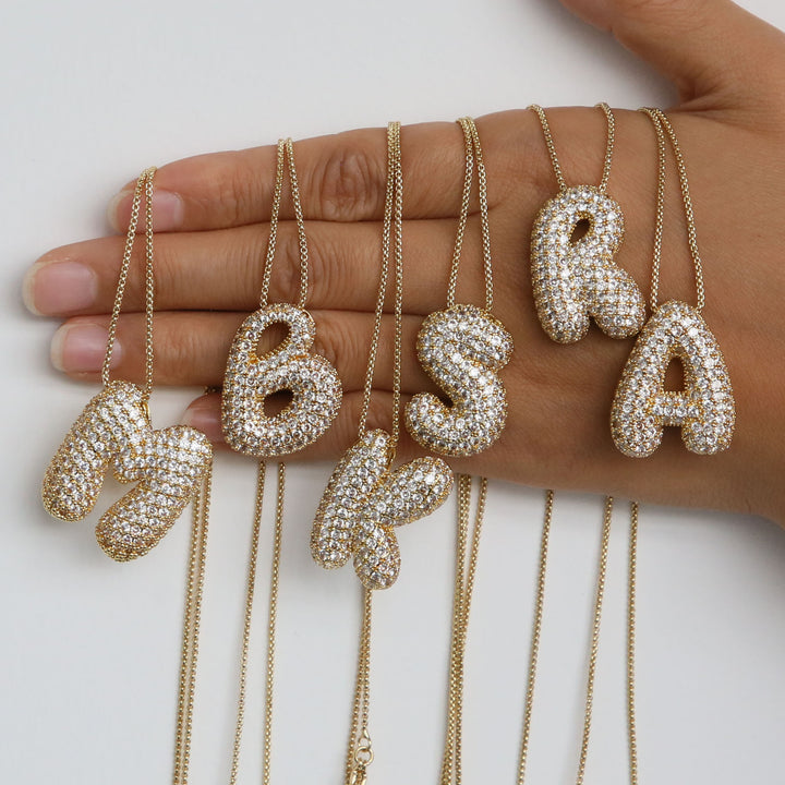 Bubble Initial Letter Necklace