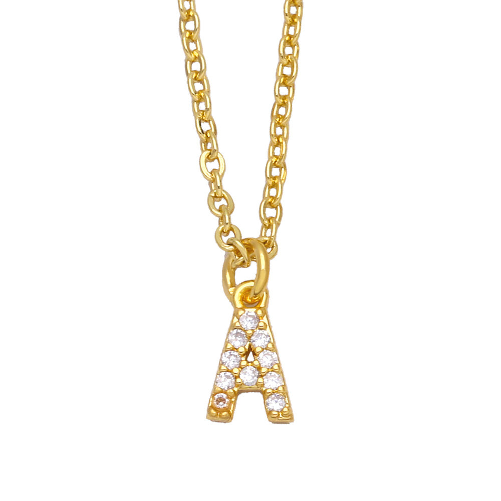 Initial Letter with Zircon Necklace