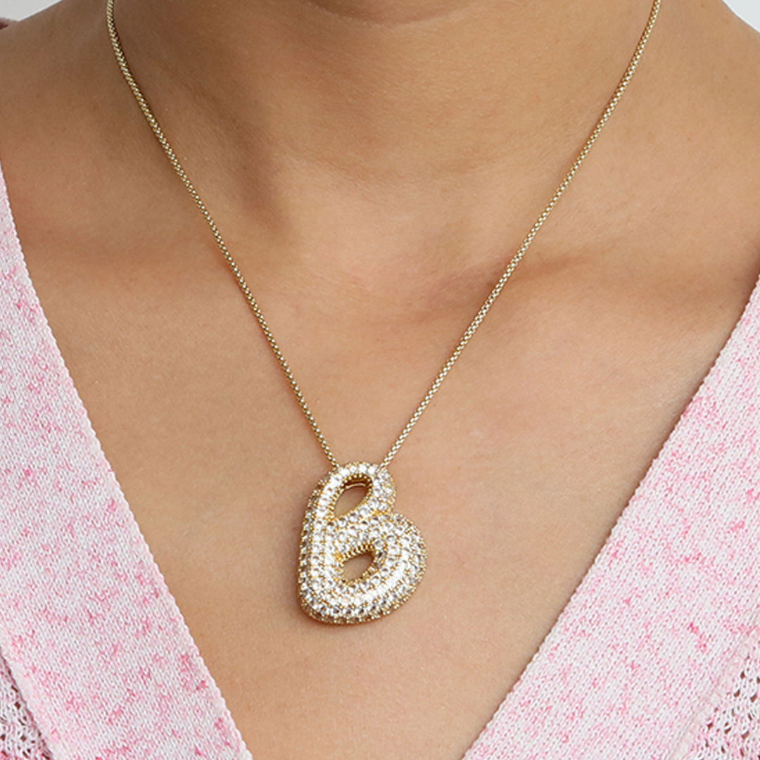 Bubble Initial Letter Necklace