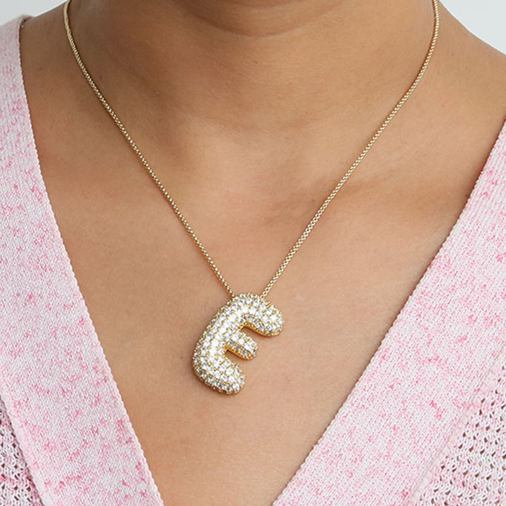 Bubble Initial Letter Necklace