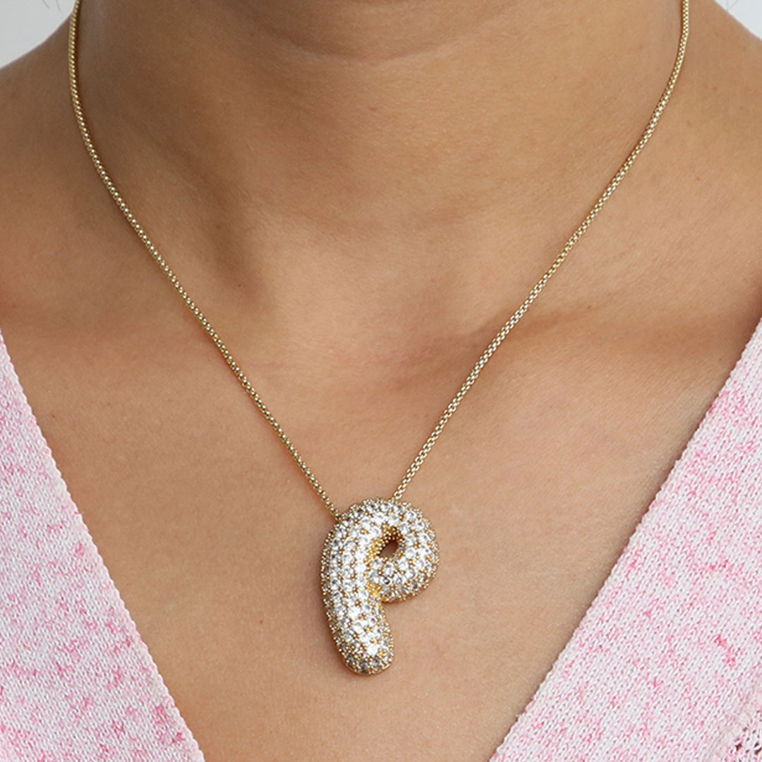 Bubble Initial Letter Necklace