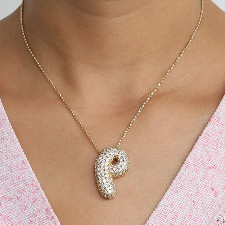 Bubble Initial Letter Necklace