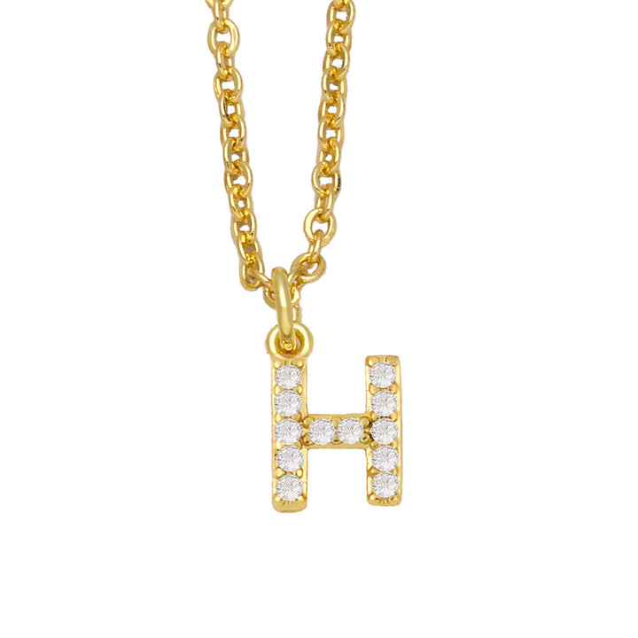 Initial Letter with Zircon Necklace