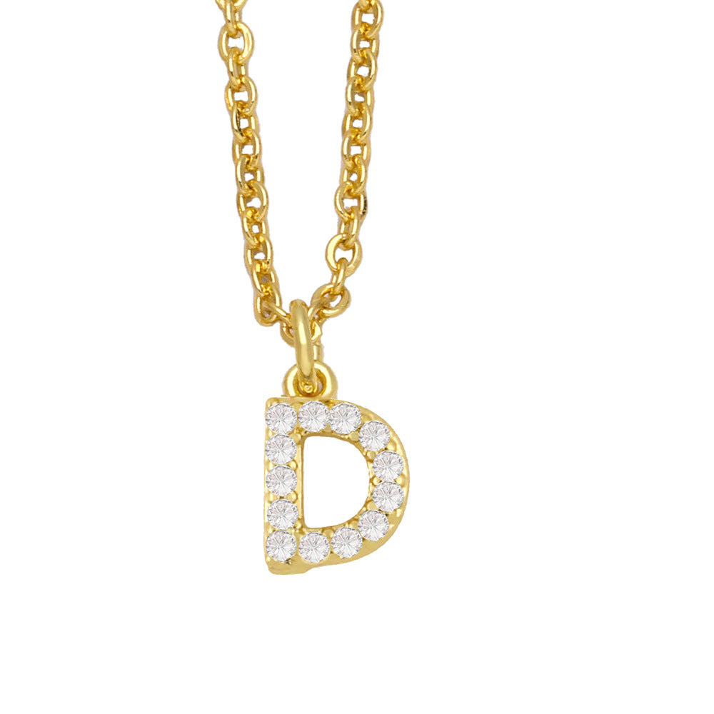 Initial Letter with Zircon Necklace