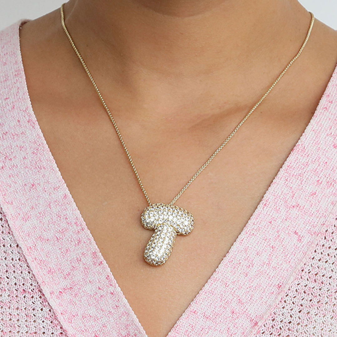 Bubble Initial Letter Necklace