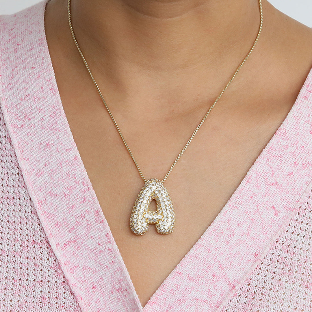 Bubble Initial Letter Necklace