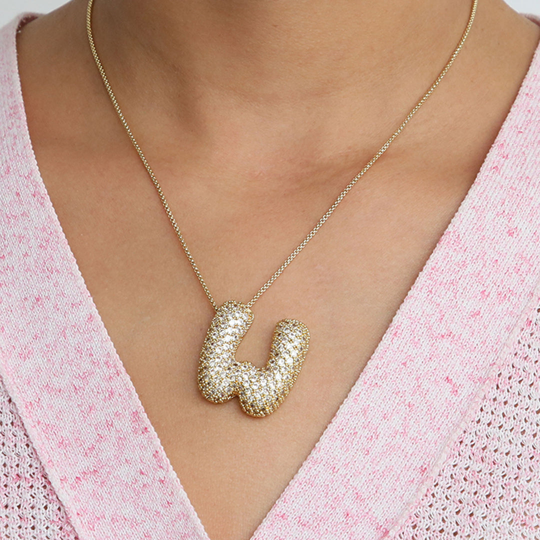 Bubble Initial Letter Necklace