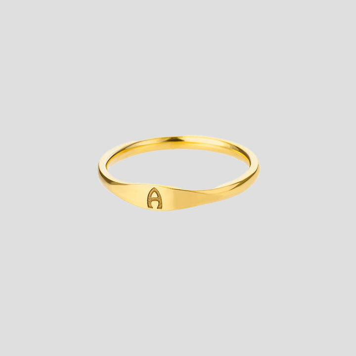 Minimalist Initial Letter Ring