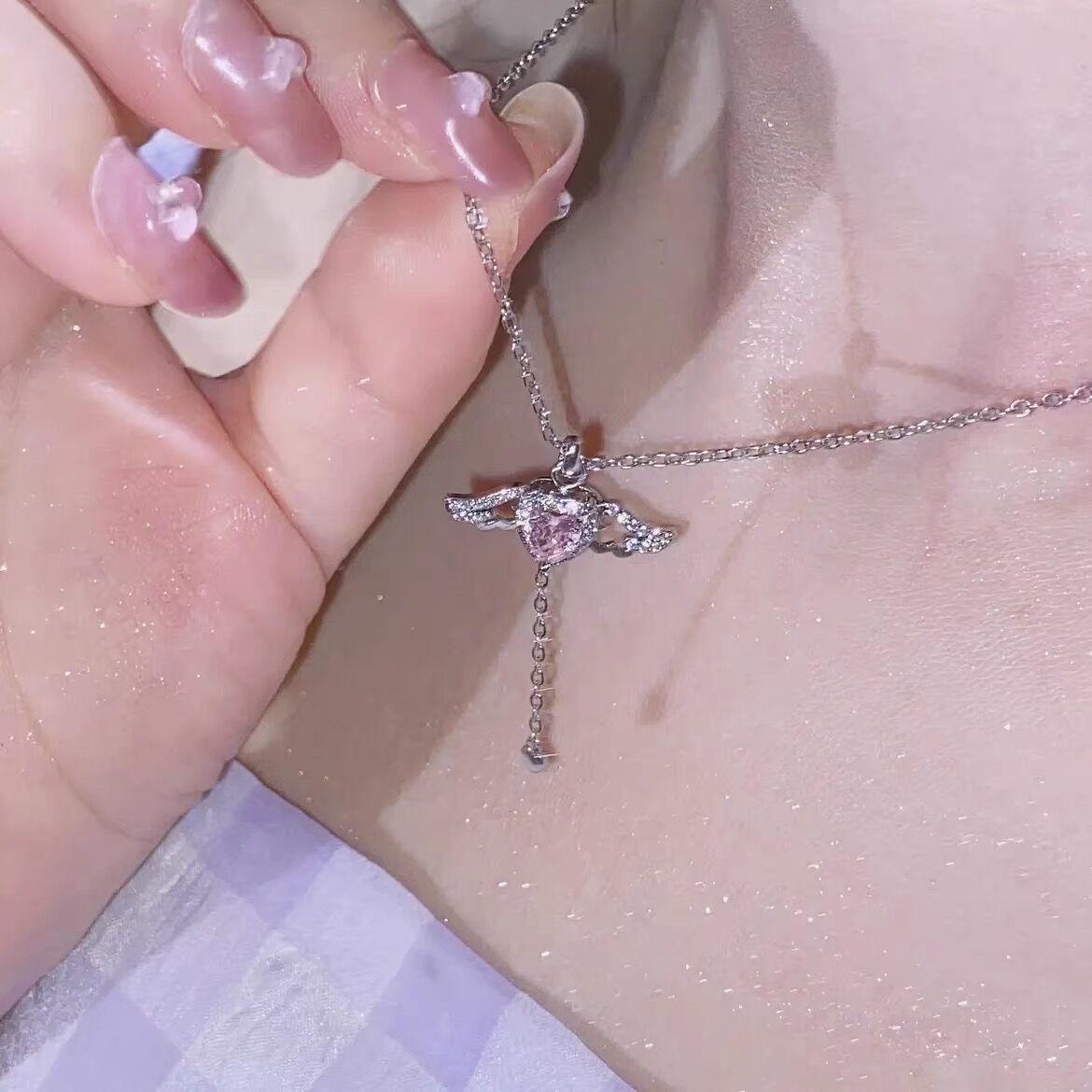 Heart & Angel Wings Pendant