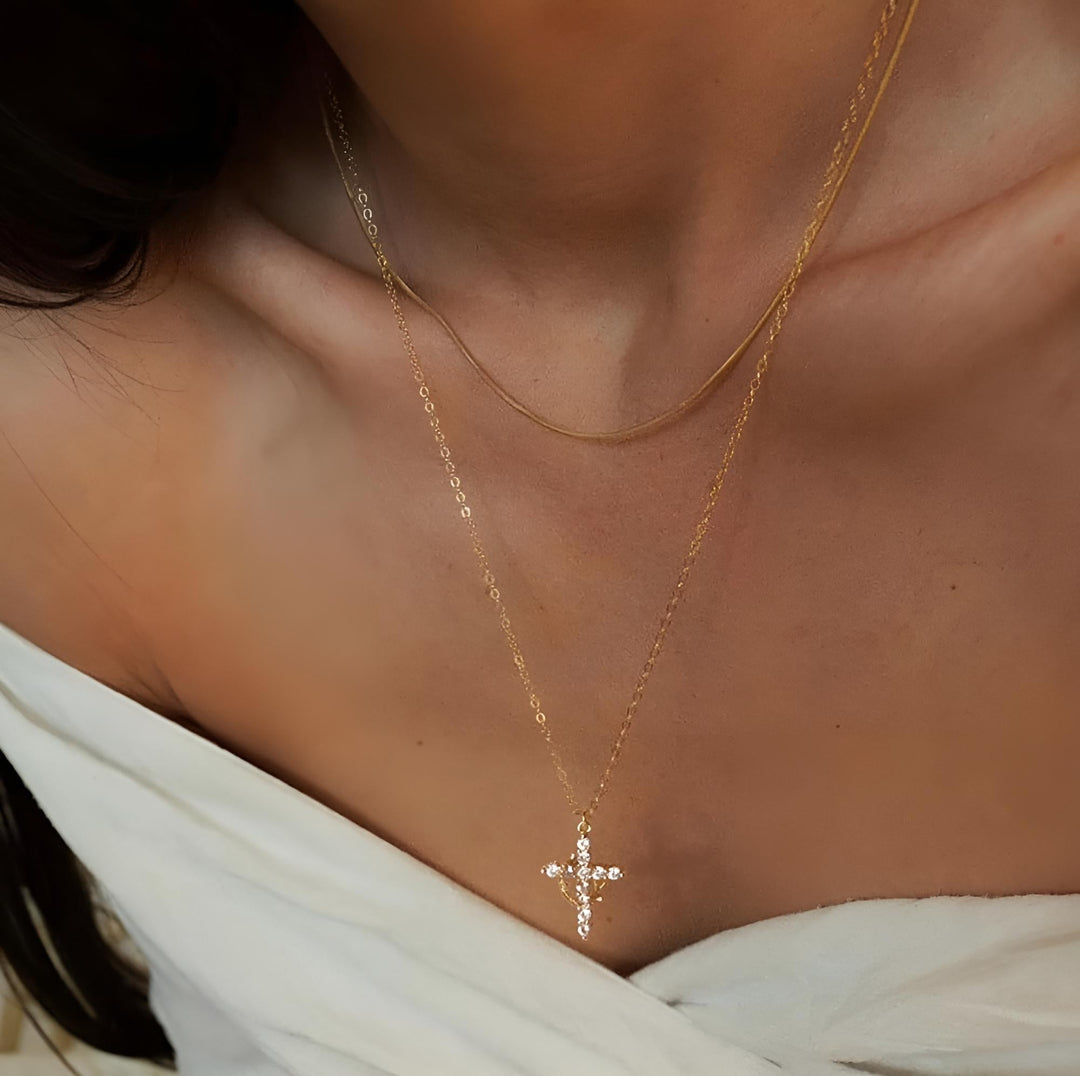 Noble Cross Crown Necklace