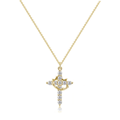 Noble Cross Crown Necklace