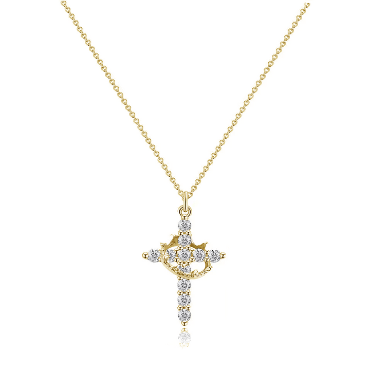 Noble Cross Crown Necklace