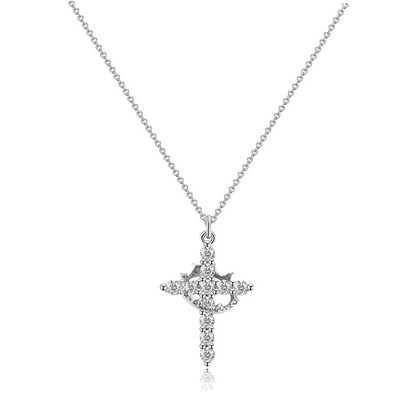 Noble Cross Crown Necklace