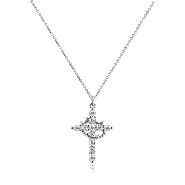 Noble Cross Crown Necklace