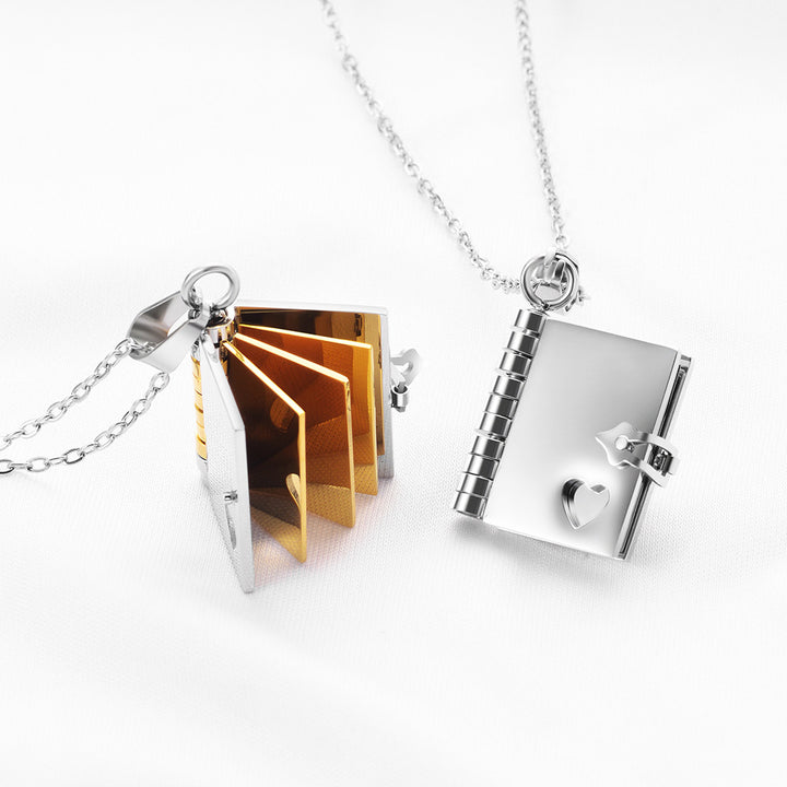 Engraved Book Necklace